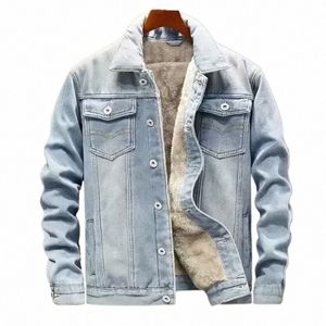 denim Jackets Man Black Jeans Coat for Men Padded Wool with Sheep Butt Padding Warm Size L Korea Joker Outwear Y2k Winter 2024 D4JP#