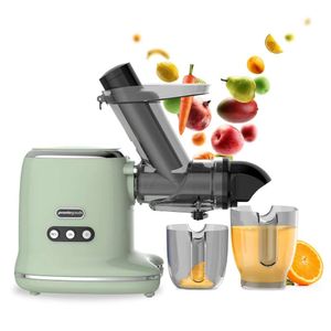 Mastic Cold Press Slow Juicer hine hela frukt- och grönsaksjuice -extraktor, flera filter, lätt att rengöra, hållbara - grön