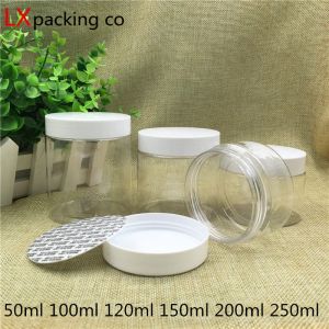 Gläser 30PCS Kostenloser Versand 50ML 80ML 100ML150ML 200ML 250ML Klare Kunststoff Verpackung Flaschen leere Gewürz Container Hochzeit Candy Bank