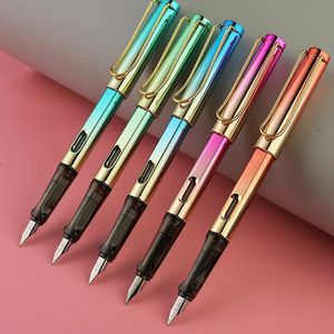 Rainbow Color Fountain Pen for Kids Writing School Office Supplies Kawaii Stationery Gift Tool 038mm 240320