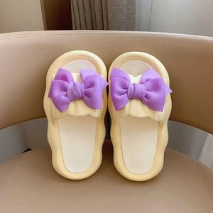 Slippers Slippers Womens EVA Indoor Floor Soft Couple Slipper Summer Bow Bedroom Soes Ladies Flip Flops Fasion Adult H2403265ESB