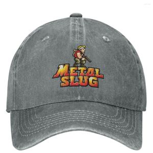 Ballkappen Metal Slug Game Baseball Cap Merch Vintage Distressed Washed Classic Gaming Snapback Papa Hut für Männer Frauen Sommer Geschenk Hüte