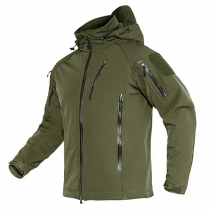 tacvasen Windproof Winter Fleece Lining Hooded Jacket Mens Waterproof Softshell Jacket Coat Hiking Work Tactical Jackets Outwear R40v#