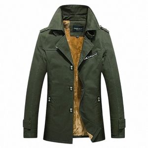 Mens Windbreaker Brand Herrkläder Nya fleece män LG Trench Coats Mens Casual Ytterkläder Klassisk LG -kappa tjocka M Jackor L7HH#