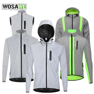 WOSAWE Vollreflektierende Fahrradjacke Herrenmantel Frühling Herbst Fahrrad Windjacke Fahrrad Weiche winddichte wasserdichte Laufjacke 240318