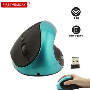 Ratos sem fio mouse recarregável vertical ergonômico mause usb mouse óptico 6d 1600 dpi ratos de jogos de computador para computador portátil desktop