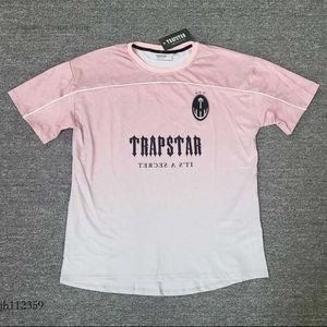 Trapstar London 남자 스트리트웨어 티셔츠 무료 힙합 핑크 짧은 슬리브 대형 저지