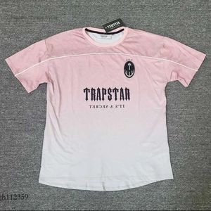 Trapstar London Men's Streetwear T-shirt za darmo Hip Hop Pink Krótkie Rękaw Zakresy koszulka