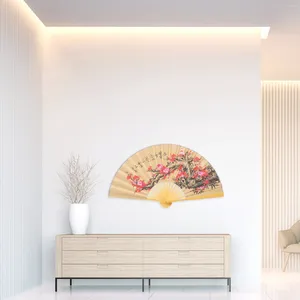 Decorative Figurines Hanging Fan Modern Wall Chinese Giant Paper Wedding Decoration Wooden Folding Fans