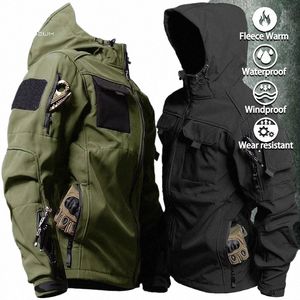 hooded Tactical Jacket Men Army Training Wear-resistant Windbreaker Outdoors Cam Waterproof Coat Winter Cargo Instructor Top x8Kz#