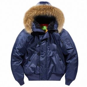 Militar Gola de Pele Capuz Quente Tático Bomber Jaquetas de Inverno Homens Com Capuz N2B Outwear Casacos À Prova de Vento Flight Pilot MA-1 Jaquetas Q7Om #