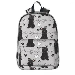 Rucksack Love Black Miniature Schnauzer Rucksäcke Junge Mädchen Büchertasche Studenten Schultasche Cartoon Kinder Rucksack Laptop Schulter