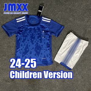 JMXX 24-25 Cruzeiro Child Soccer Jerseys Kit Home Away Kid Mundors Jersey Football Shirt 2024 2025 Top and Shorts Wersja dla dzieci