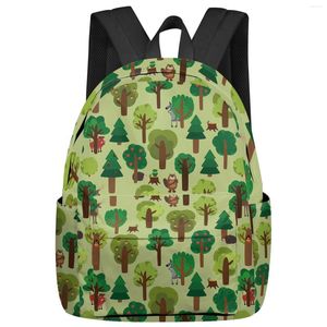 Rucksack, Waldtiere, Cartoon-Fliesen, Feminina-Rucksäcke, Teenager, Schüler, Schultaschen, Laptop, Männer, Frauen, weiblich, Reise-Mochila