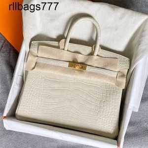 Borsa a mano Luxurys in vera pelle superiore Bk, completamente fatta a mano, in coccodrillo quadrato americano 25 30, faccia di nebbia da donna cucita a mano