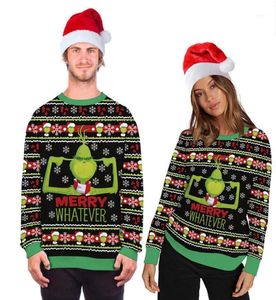 Men039s swetry unisex świąteczny kostium kreskówek 3D Digital Printing moda moda dłuższa koszula z kapturem brzydka sweter14019686
