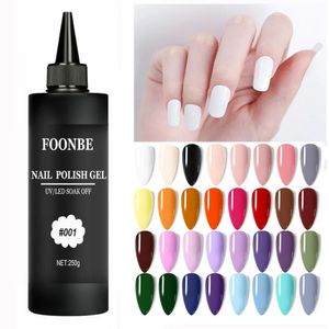 250g Gel Branco Unha Polonês Verniz Semipermanente Cor UV Cola Unha Polonês Glitter LED Esmalte Top Base Coat Gel Verniz 240321