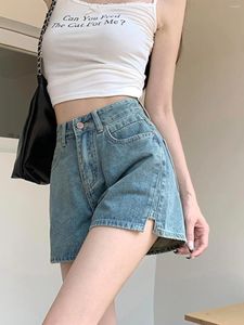 Damskie szorty mody damskie dżinsowe kobiety koreańskie dżinsy guziki High Street 2024 Summer Chic Streetwear F181
