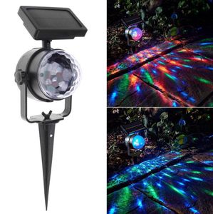 Słoneczna lampa obrotowa RGB Crystal Magic Ball Disco Scena Świąteczna impreza Outdoor Garden Lawn Laser Projector Light9744444
