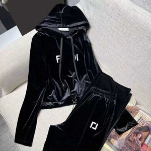 Womens Tracksuits Duas Peças Calças Ternos Casuais Designers Jaquetas Casacos de Veludo para Mulheres Jaqueta de Manga Longa Cool Girls Streetwear Womens Roupas Set E131879