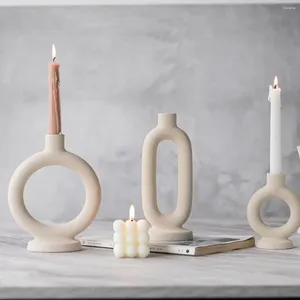 Świece nordyckie ceramiczne świecznik biała rura wodna nowoczesna salon stojak domowy prezent ozdobny