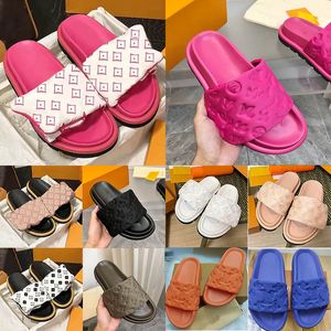 Slipper Designer Slides Women Sandals Pool Cheels Cotton Fabric Straw Slippers Disual Forms for Spring and Autumn Flat Relief Buls