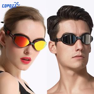 Copozz High-Definition-wasserdichte Anti-Fog-Anti-Ultraviolett-Beschichtung flache Schwimmbrille bequem stoßfest Männer Frauen 240322