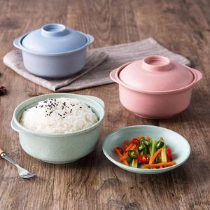 Instant-Nudelschüsseln mit Deckel, Suppenschüsseln für heißen Reis, japanischer Stil, Lebensmittelbehälter für Studenten, gesundes Geschirr, Schüsselgeschirr