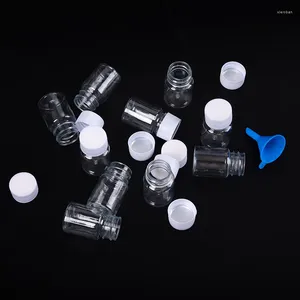 Storage Bottles 10PCS Plastic PET Clear Empty Seal Solid Powder Vial Container Reagent Packing Bottle Refillable