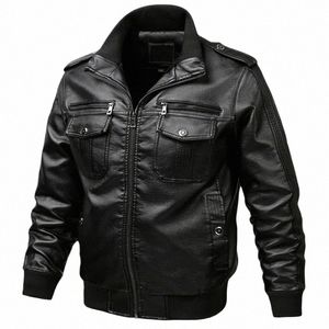 fi Motorcycle Leather Jacket Men Autumn Winter Faux Leather Jacket Men Windbreaker PU Leather Coat Man Outerwear Zipper Up 93sX#
