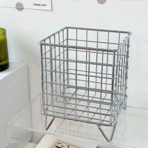 Baskets Iron Art Toy Storage Basket Home Desktop Basket Storage Box Storage Tools 13.5x13.5x16cm Storage Basket Modern Storage Container