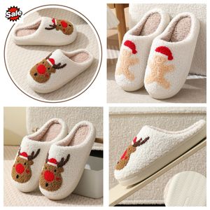 New Comfortable Home Cute Cartoon Santa Claus Winter Cotton Slippers for Men Women Couples Warm Cotton Slippers GAI BIGSIZE 2024 SIZE36-45 PLUSH