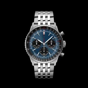 2024 top luxo masculino navi time pro avenger cronógrafo 44mm relógios múltiplas cores de borracha relógios de pulso de vidro aço
