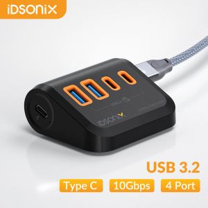 Hubs Idsonix USB Hub 3.2 Splitter Adapter Multi Ports Socket med SD Card Reader Type C PC Hub USB 3.0 för Lenovo Xiaomi MacBook Pro