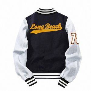 2020 Ny ankomstförsäljning Baseball Uniform Coat Fleece Cott Letter Preppy Style Single Breasted Bomber Jacket Brand Clothing Men S48V#