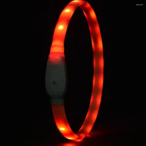 Dog Collars Safe Electric Leak-proof Pet Collar Rainproof Led Adjustable Size Flashing Modes For Night Safety Dogs