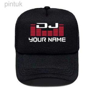 Boll Caps DJ ditt namn anpassade tryck kvinnor män baseball cap hip hop utomhus sol hatt justerbara sport mössor i mesh hatt trucker hatt 24327