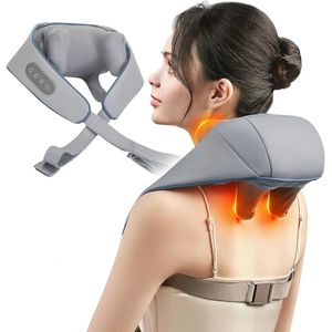 5d Shiatsu Back Neck Massage Shawl U Form Knådan axel massager bil hem hals axel muskel avslappnande trötthet massager 240314