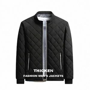 Mäns Autumn Winter Baseball Jacket plysch och förtjockad trend Cott Casual Warm Jacket Male Slim Fi Cloting Coat Z5ZL#