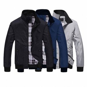 great Men Jacket Skin-friendly Solid Color Pockets Simple Spring Coat Men Coat Breathable 116l#