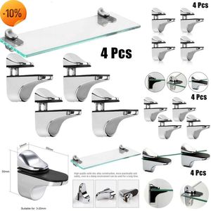 2024 Other Home Appliances 4Pcs Glass Clamp Glass Shelf Clamp Holder Wall Mount Glass Plated Brackets Flat Back Mount Holder For Partition Board Fixed Clip