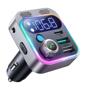 Upgrade 5.2 FM Transmitter For Stronger Dual Mics Deep Bass Sound Wireless BT Connection 48W Pdqc3.0 Car Charger Bluetooth Adapter Upgrade