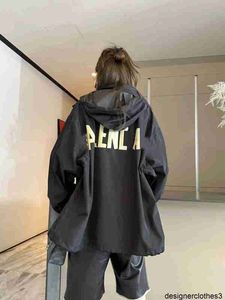 Designer High version B family SS23 tape windbreaker jacket with custom woven and dyed fabric oversize loose fit for couples S3KJ