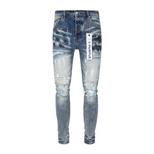 Jeans attillati casual slim fit nuovissimi anti invecchiamento alla moda da uomo viola