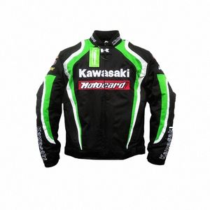 nuova giacca da motociclista Kawasaki Oxford Giacca da equitazione Four Seass Giacca calda antivento anti-caduta E4v0 #