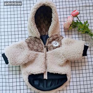 Tasarımcı Pet Kuzu Polar Coat Klasik Mektup Köpek Sonbahar/Kış Sıcaklık Birleştirilmiş Ceket Fadou Teddy Bears Schnauzer Bej Ceket