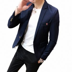 2023 Varumärkeskläder Spring Leisure for Men LG Sleeve Suit Jacket/Man Slim Fit High Quality Leisure Busin Blazers Coat 3XL Y4WD#