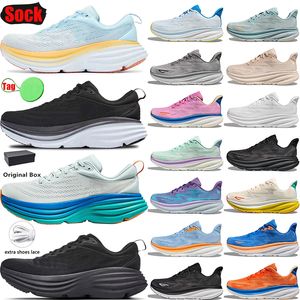 With Box Clifton 9 8 Running Shoes Designer Bondi 8 Womens Mens Low Top Mesh Trainers Triple White Black Free People Cyclamen Sweet Lilac Sports Sneakers Size 36-47