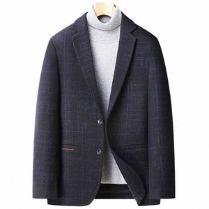 fi Spring Autumn Woolen Suit Men's Casual Blazer Jacket Leisure Slim Fit Outwear Coat Office Busin Banquet Clothing k7pU#