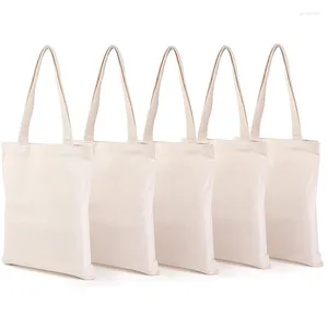 Sacos de compras Kf-Canvas Tecido Reutilizável Pano Escola Tote Mercearia Ambientalmente Amigável